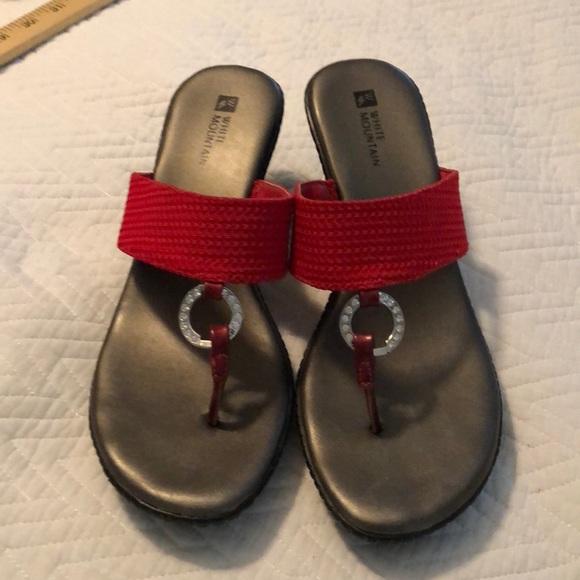 White Mountain Shoes - Red wedge sandals